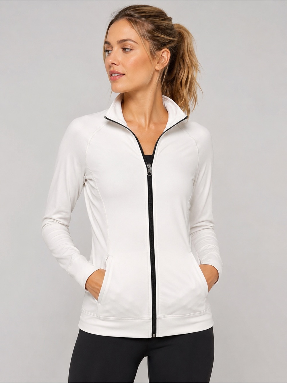 Champion White Full Zip Performance Jacket | Women’s Medium